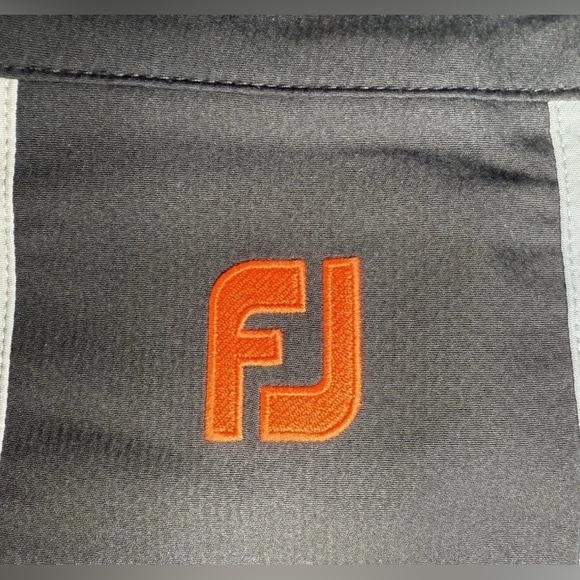 Foot Joy Golf Wind Shirt Jacket Mens L Quarter Zip Pullover Gray Black Poseidon - Picture 13 of 14